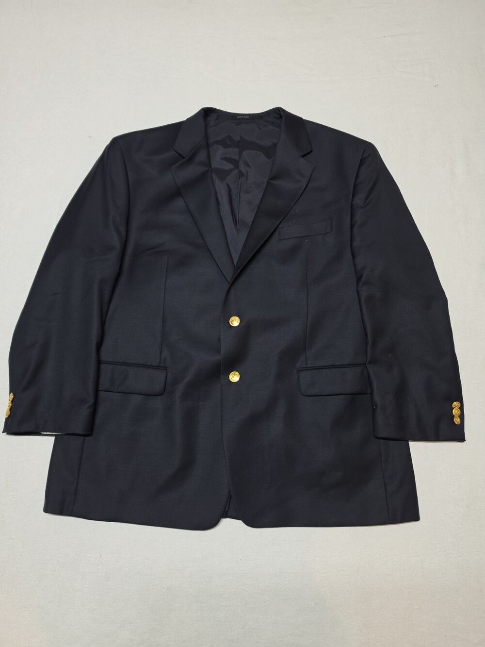 Lauren Ralph Lauren Men’s Navy Blue Wool Blazer Gold Button Sport Coat 46 R